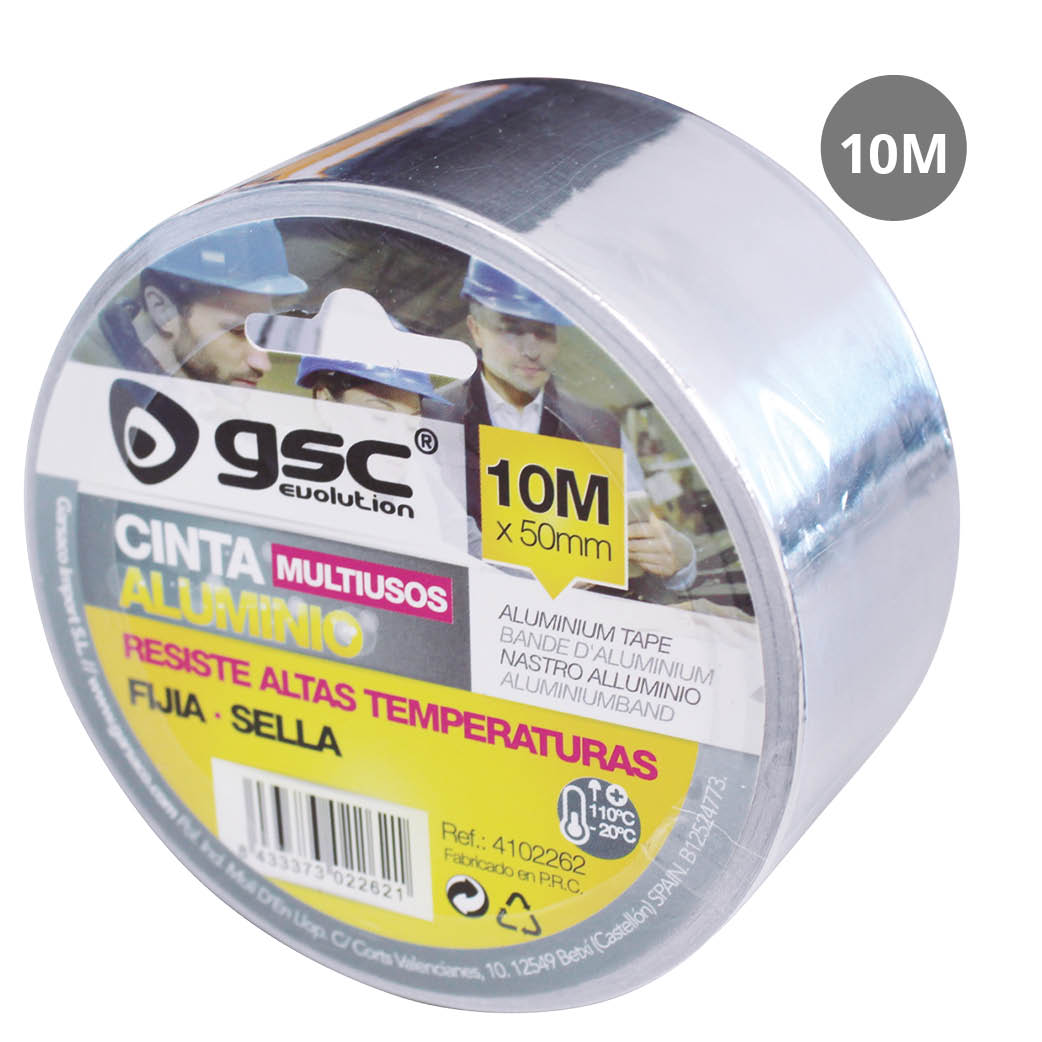 ROLLO CINTA MULTIUSOS ALUMINIO GSC 50mm X 10 metros - FIJA Y SELLA
